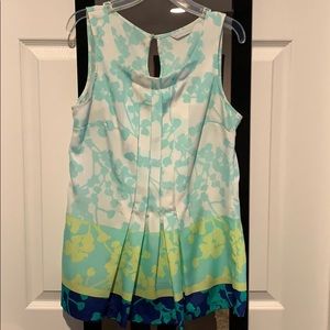 New York & Company Teal floral tank top